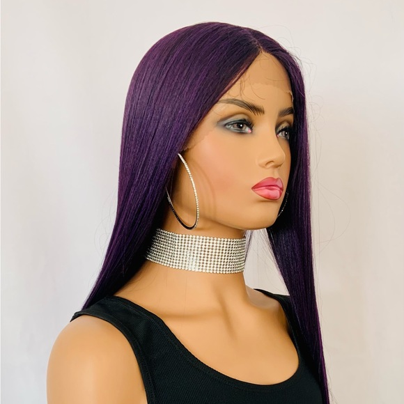 Very Pretty 28” Premium Fiber Purple Lace Front Wig for Daily Wear or Events - Picture 5 of 14